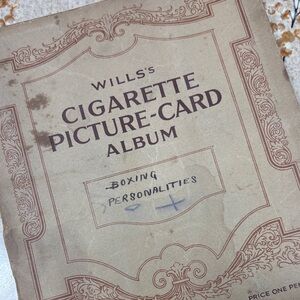 Vintage Wills’s Cigarette Card Album/Boxing Personalities Near Complete, 1930s